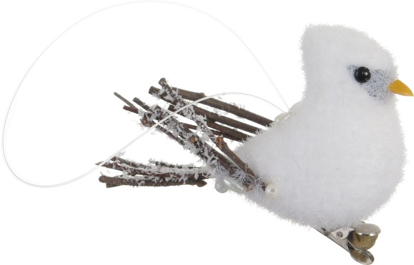 Декорация новогодняя Птичка лесная 10х12 см 2 шт. EPI-RJJY11252 