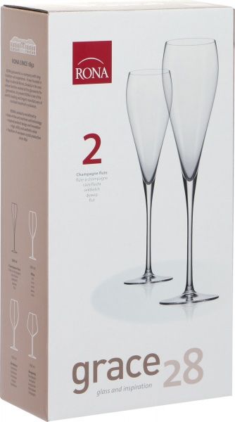 Набор бокалов для шампанского Grace 280 мл 2 шт. Rona