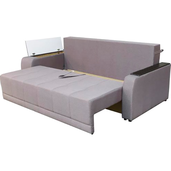 Диван прямий Кедр Плейн ліва ніша сірий 2400x1030 мм