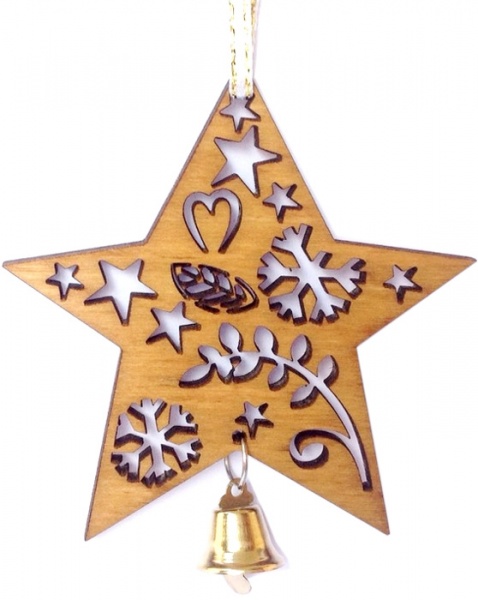 Подвеска Звезда 9,5 см медный 1220354