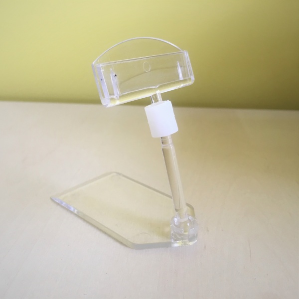 Держатель ценника на ножке 50 мм и подставке пластиковый прозрачный 5 шт. 
