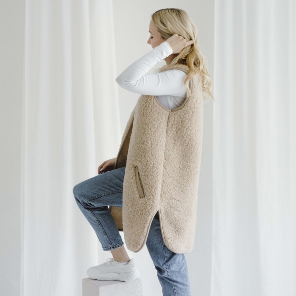 Жилет Flokati Pearl р. M/L бежевий