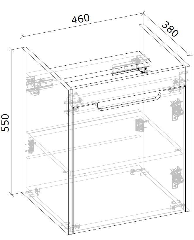 Тумба консольная Грейд Lina дуб артизан под умывальник Como 50