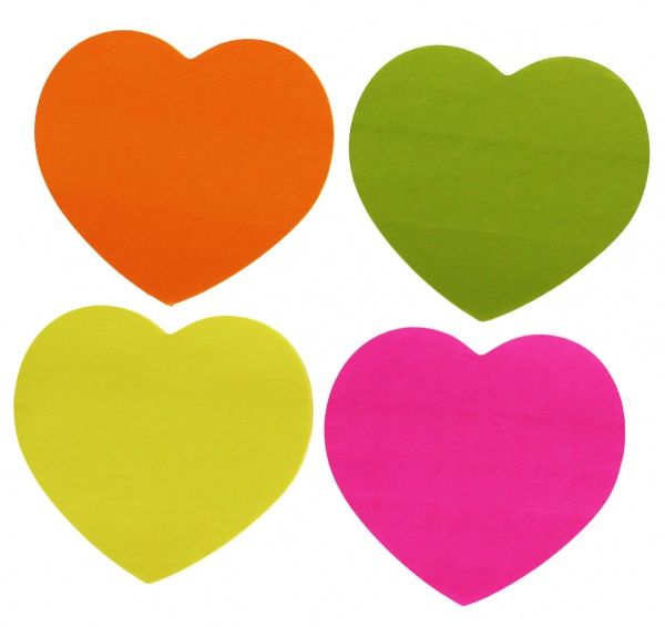 Бумага для заметок с липким слоем Сердце 73х67 мм 50 лист. цвет в ассортименте 8072 SCHOLZ
