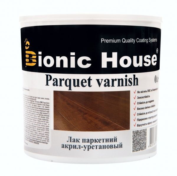 Лак паркетний Bionic House Parquet Varnish глянець прозорий 0.8 л