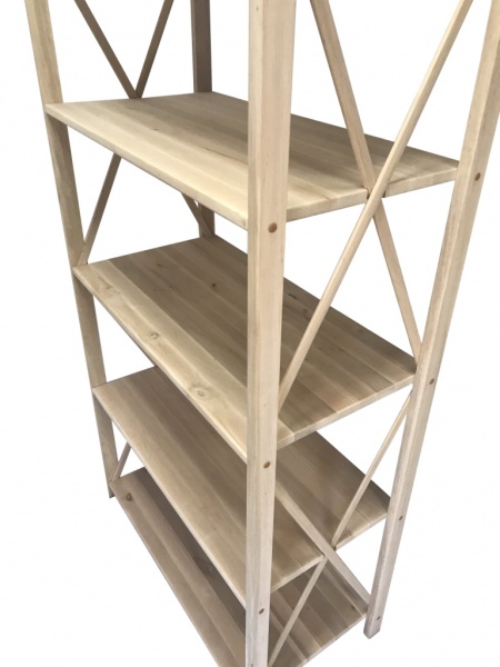 Этажерка LEVOR Wood Прованс 5 полок 1550x780x400 мм дерево светлое 
