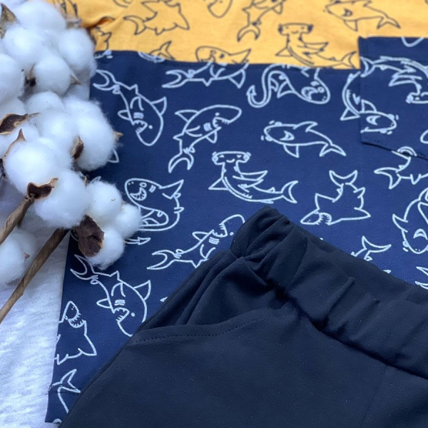 Костюм для хлопчиків Blanka Акули р.116 жовтий 12654 