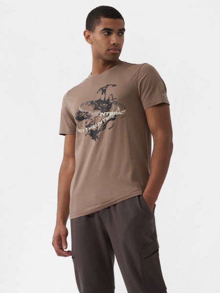 Футболка 4F TSHIRT 4FAW22TTSHM621-82S р.2XL коричневий