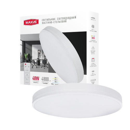 Светильник светодиодный Maxus 48 Вт белый матовый 3000-6500 К 1-MFCL-4841-01-C