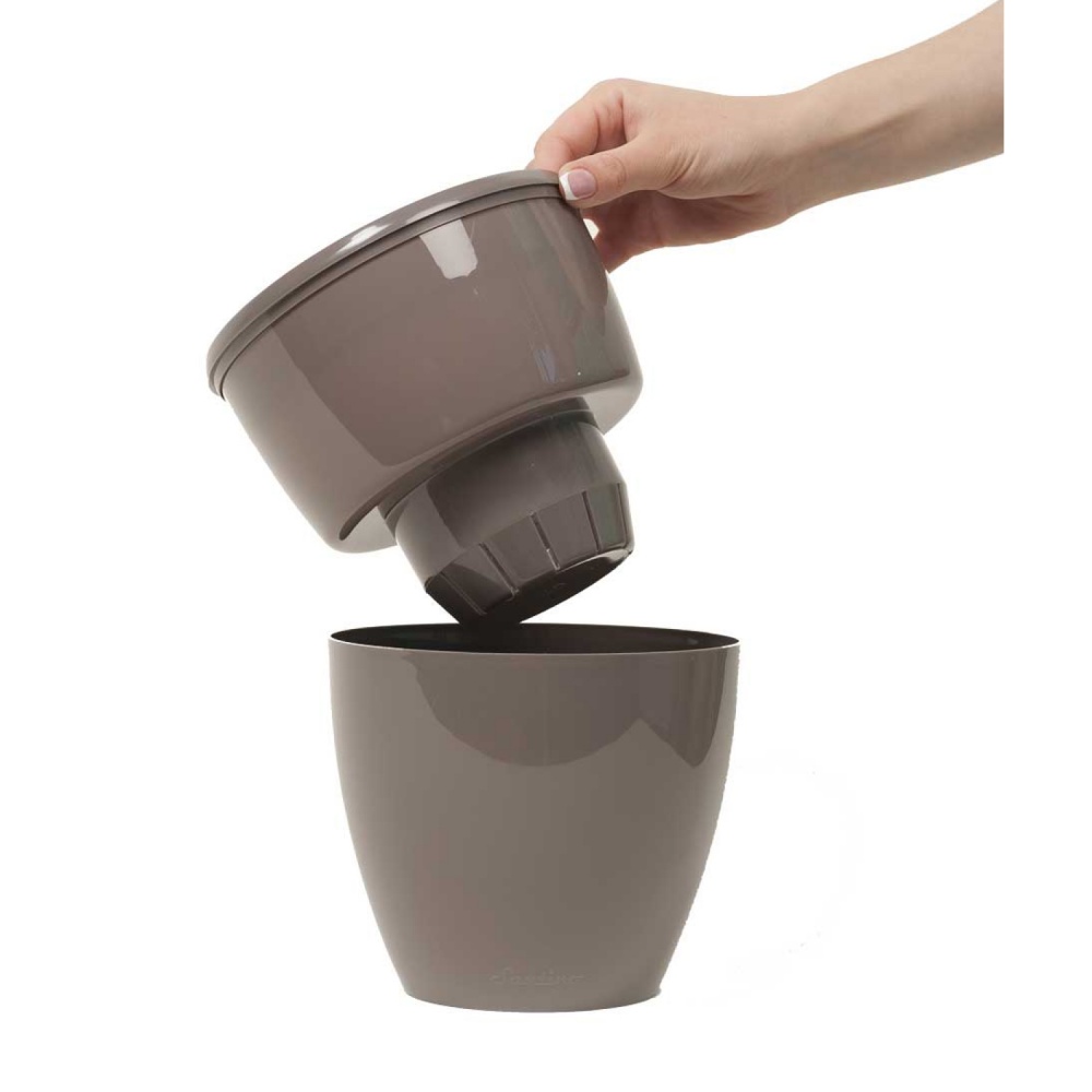 Вазон пластик Deco Twin круглий білий глянець 12 л Santino (2010728)