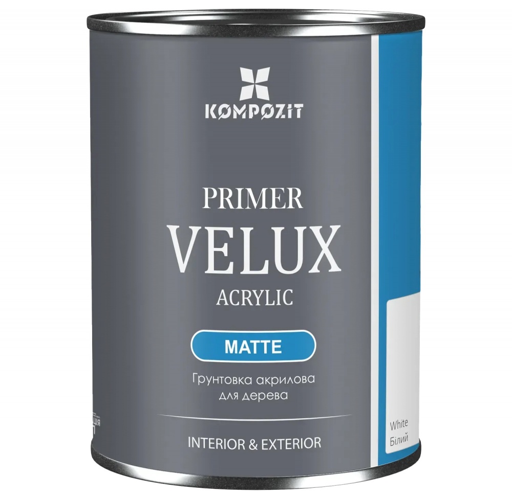 Ґрунтовка для дерева Kompozit Velux біла мат 2,5 л