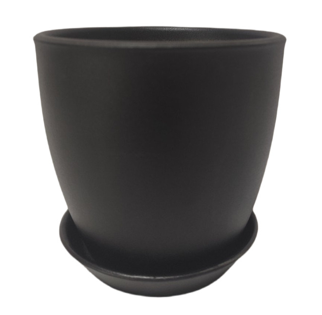 Горщик кераміка ВК круглий чорний 1 л Shynkar&KO