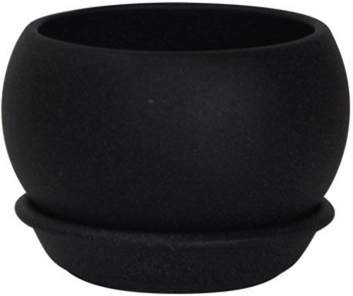 Горшок керамический Ориана-Запорожкерамика Шар крошка круглый 9 л черный 