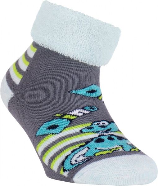 Носки детские Conte-Kids SOF-TIKI (против скольжения, с отворотом) 258 7С-62СП р.14 темно-серый с принтом 