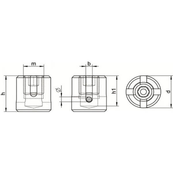 Затискач для тросу циліндричний хрестовий нерж А4 3 мм