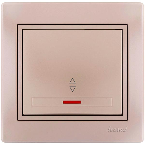 Выключатель проходной одноклавишный Lezard Mira с подсветкой 10 А 250В IP20 жемчужно-белый