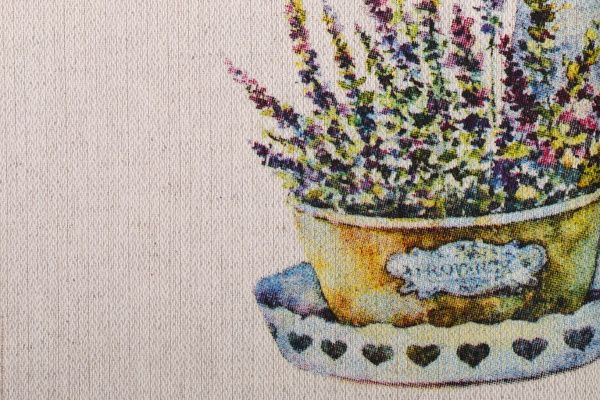 Полотенце весенний букет 47x60 см Білоруський льон коричнево-синий 