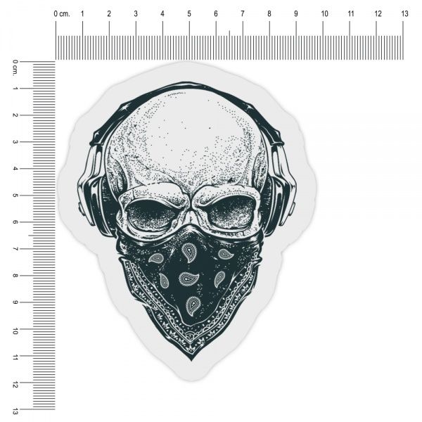 Светоотражающая наклейка Music skull