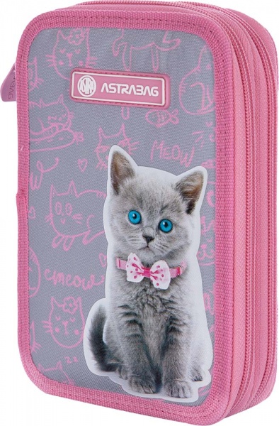 Пенал шкільний AC2 Pinky kitty ASTRABAG рожевий із малюнком