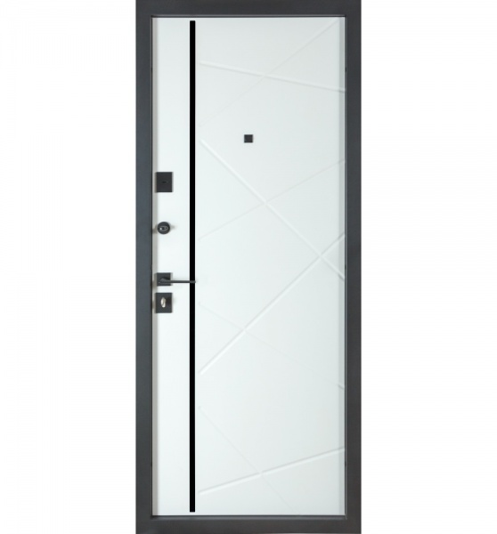 Двері вхідні Булат Ультра (квадро) 542 графіт / білий 2050x950 мм праві