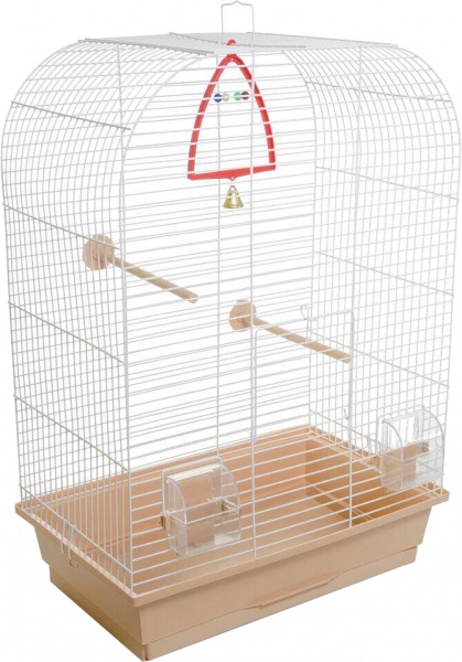 Клетка Природа Аурика для птиц 44x27x64 белая/розовая PR241504 
