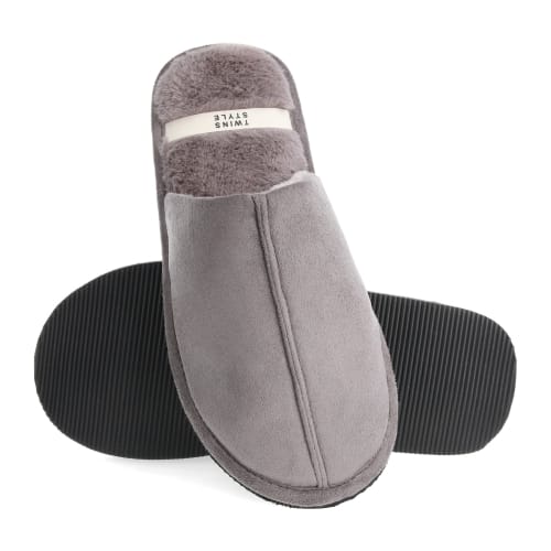 Капці домашні Twins HS-LUX замшевi з хутром 10972 р.44/45 сірий