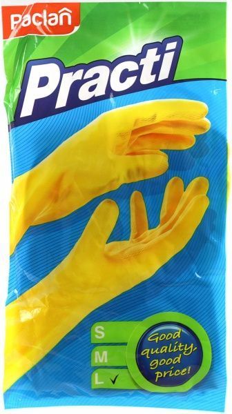 Перчатки резиновые Paclan суперкрепкие р.L 1 пар/уп. желтые
