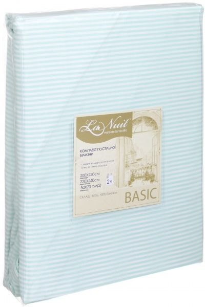 Комплект постельного белья Basic полоска 2.0 зеленый La Nuit 