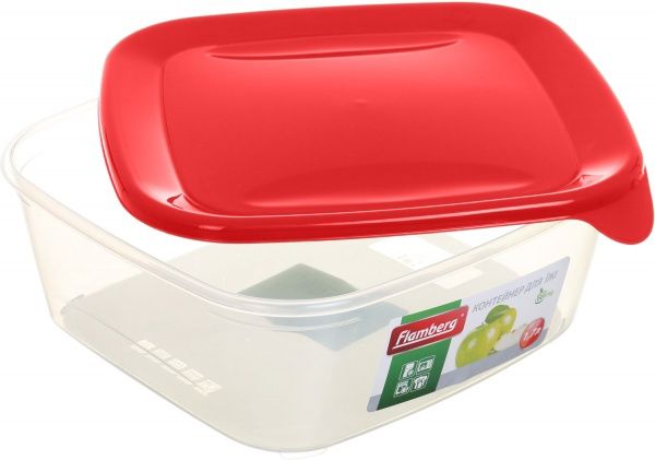 Контейнер для хранения 1,7л красный Flamberg