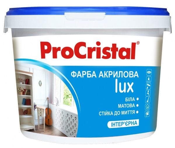 Краска акриловая ProCristal интерьерная Lux IР-233 мат 5л 