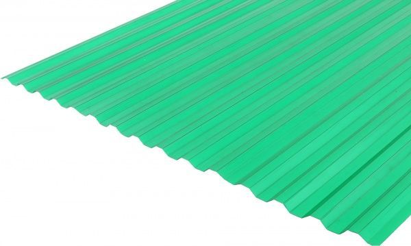 Гофрований монолітний полікарбонат Bauglas Strong 2000x1050 мм зелений 