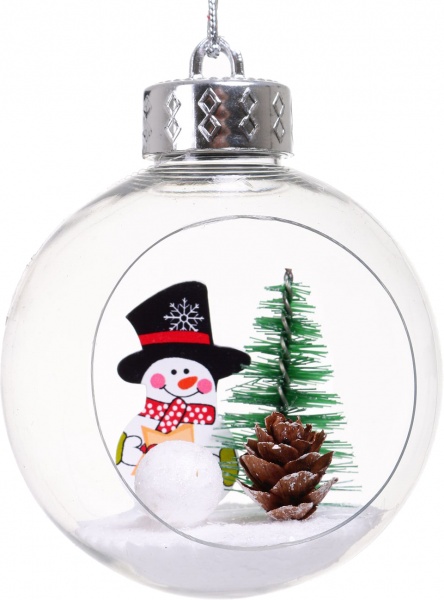 Декоративна підвіска куль із декором 8 см 2 шт. прозорий NY21125