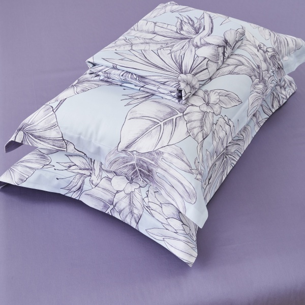 Комплект постельного белья Mirano семейный белый с сиреневым La Nuit 