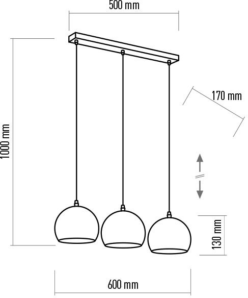 Подвес TK Lighting Yoda Black Orbit 3PL 3x60 Вт E27 черный/золото 