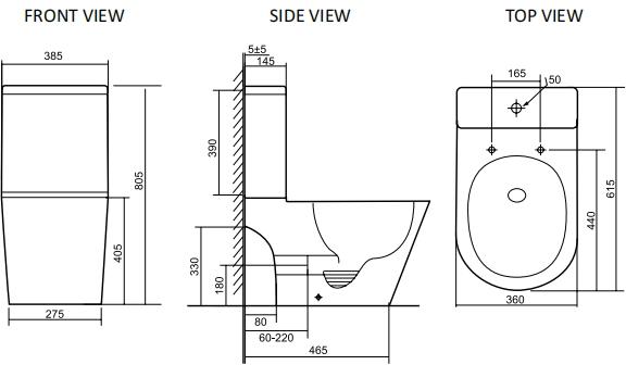 Унітаз-компакт ScandiSPA RAN TORNADO з сидінням Duroplast SLIM soft-close