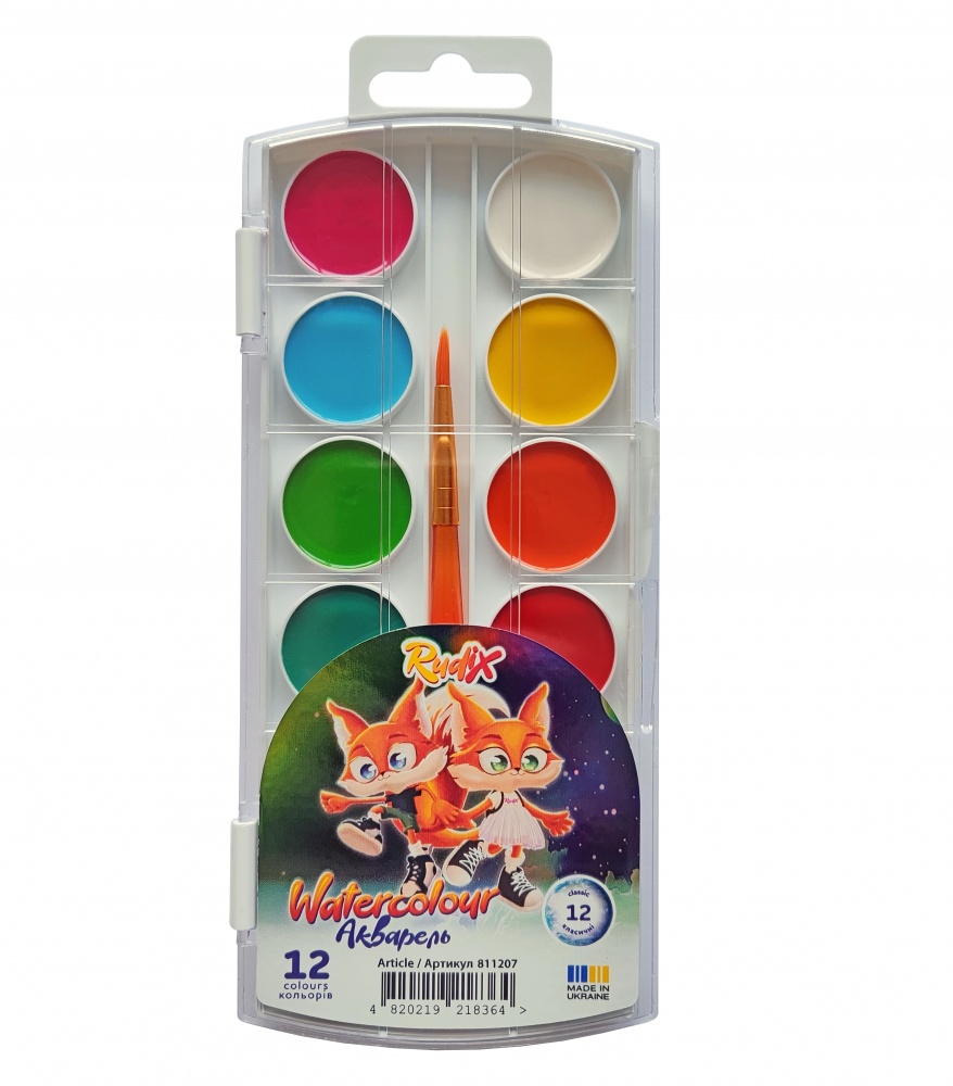 Фарби акварельні Лисенята 811207 12 шт. RUDIX