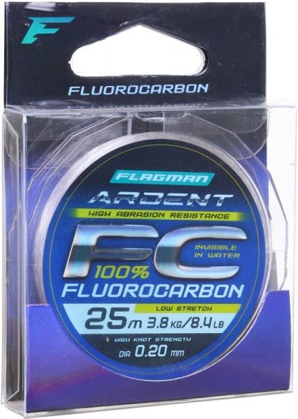 Леска Flagman Ardent Fluorocarbon 25м 0,2мм 3,8кг