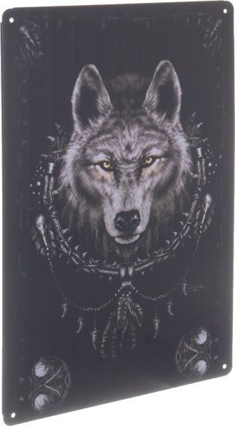 Табличка жестяная печатная Wolf 30x20 см темно-серый 