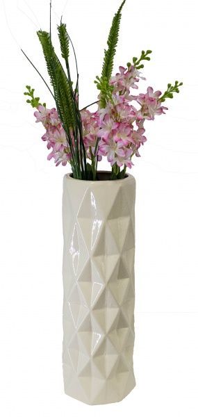 Ваза Поли глянец бежевый 41 см