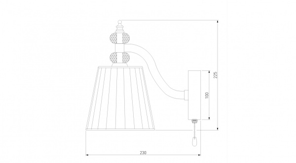 Светильник настенный Strotskis Diva 1x40 Вт E14 хром 60122/1 