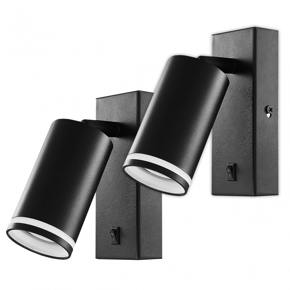 Светильник настенный Hopfen WL-133-GU BK 2xGX53 черный