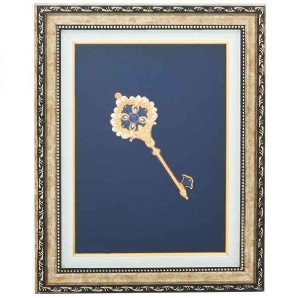 Декор настенный Подарок Ключ 25x20 см синий 