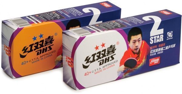 Мячи для настольного тенниса DHS 40+ мм 2* 10 шт пластик 