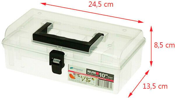 Органайзер для дрібних деталей для метизів Prosperplast прозорий (245x135x85) 5 секцій (NUN10) 10