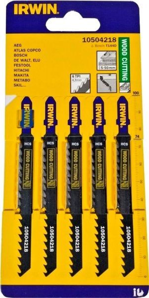 Набір пилок для електролобзика Irwin Т144D HCS 5 шт.