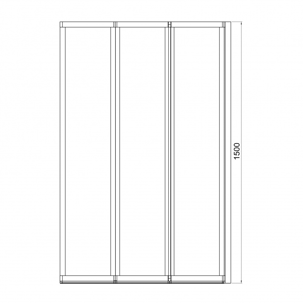 Шторка для ванны Koller Pool Style 1000х1500 мм (right) black matt, скло 4 мм clear