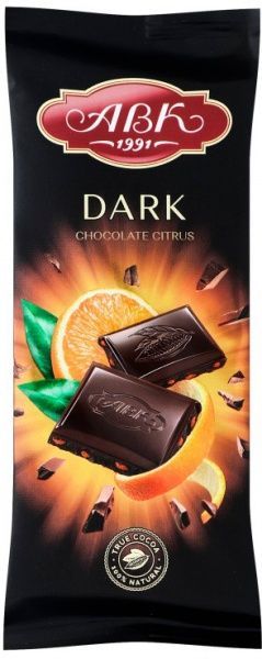 Шоколад АВК Чорний Цитрус 90 г 