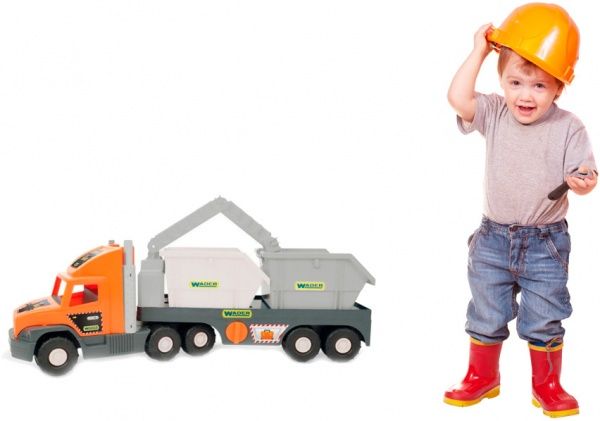 Автомобіль Wader Super Tech Truck з будівельними контейнерами