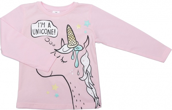Футболка для девочек Luna Kids с принтом Unicone р.116 розовый 