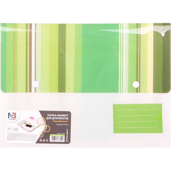 Папка-конверт Nota Bene зеленая А4